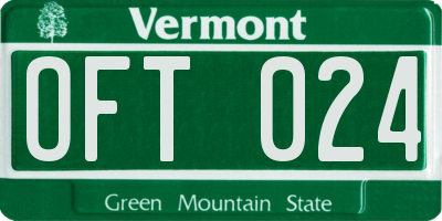 VT license plate OFT024