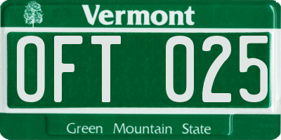 VT license plate OFT025