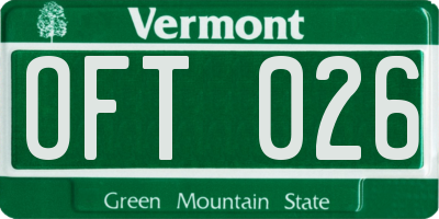 VT license plate OFT026