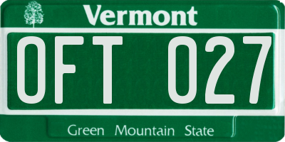 VT license plate OFT027