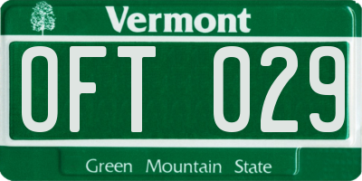 VT license plate OFT029