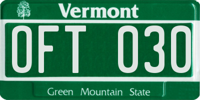 VT license plate OFT030