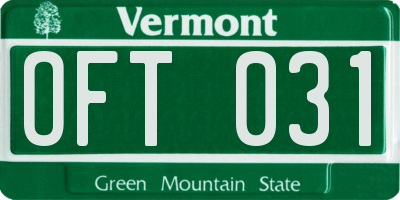 VT license plate OFT031