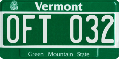 VT license plate OFT032