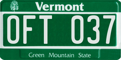 VT license plate OFT037