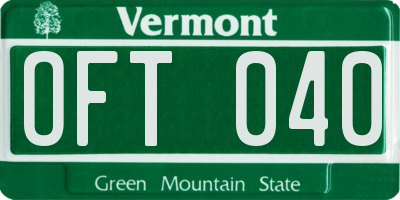 VT license plate OFT040