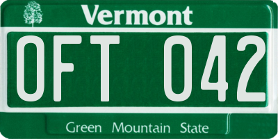 VT license plate OFT042