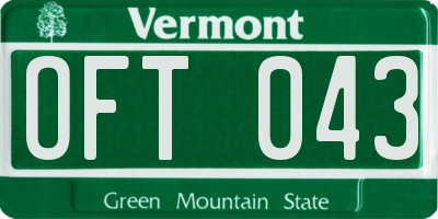 VT license plate OFT043