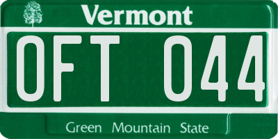 VT license plate OFT044