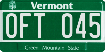 VT license plate OFT045