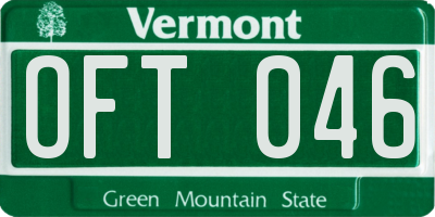 VT license plate OFT046