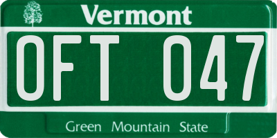 VT license plate OFT047