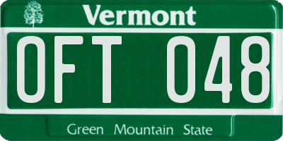 VT license plate OFT048