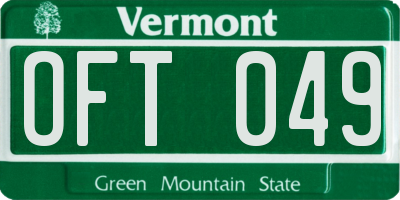 VT license plate OFT049