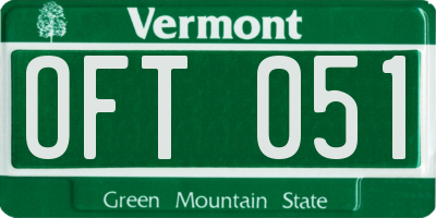 VT license plate OFT051