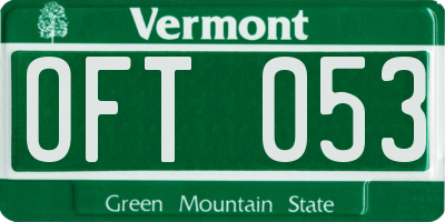 VT license plate OFT053