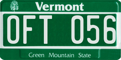VT license plate OFT056