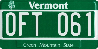 VT license plate OFT061