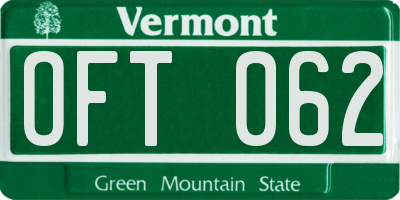 VT license plate OFT062