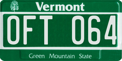 VT license plate OFT064