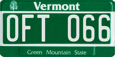 VT license plate OFT066