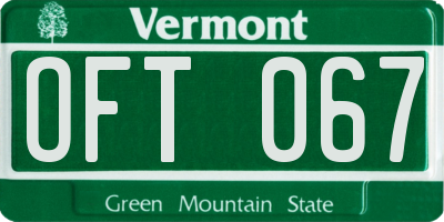 VT license plate OFT067