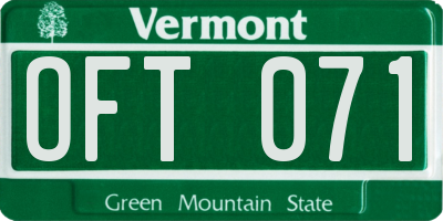 VT license plate OFT071