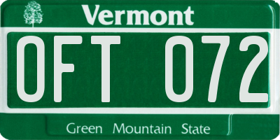 VT license plate OFT072