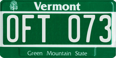 VT license plate OFT073