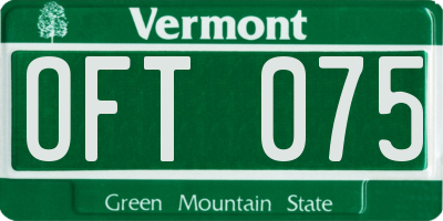 VT license plate OFT075