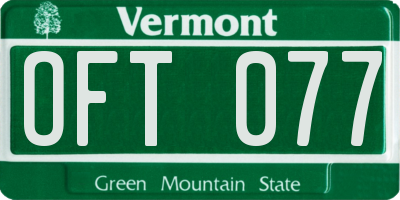 VT license plate OFT077