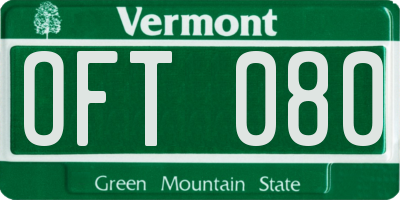 VT license plate OFT080