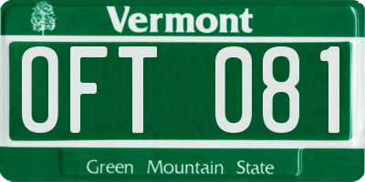 VT license plate OFT081