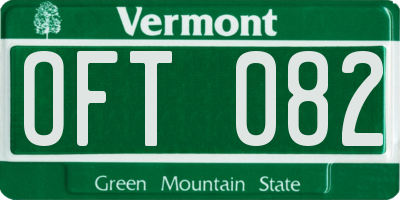 VT license plate OFT082