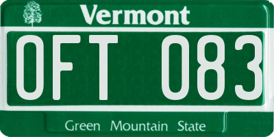 VT license plate OFT083