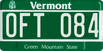 VT license plate OFT084