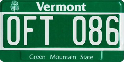 VT license plate OFT086