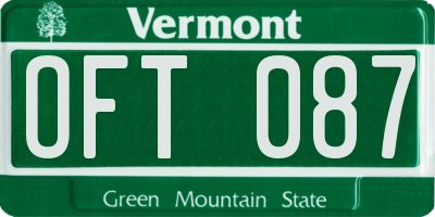 VT license plate OFT087
