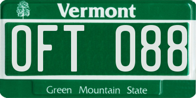 VT license plate OFT088