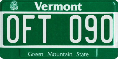 VT license plate OFT090