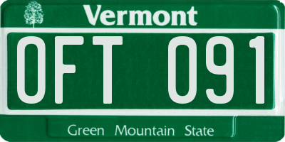 VT license plate OFT091