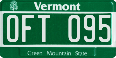 VT license plate OFT095