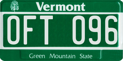 VT license plate OFT096