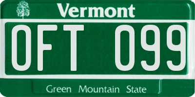 VT license plate OFT099