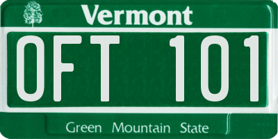 VT license plate OFT101