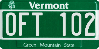 VT license plate OFT102