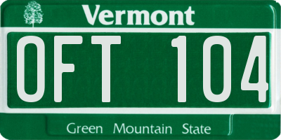 VT license plate OFT104