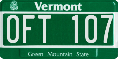 VT license plate OFT107