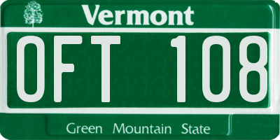 VT license plate OFT108