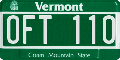 VT license plate OFT110